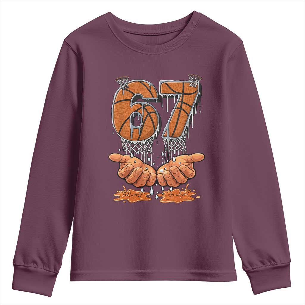 Basketball 67 Six Seven Funny Gen Alpha Meme Drip Youth Sweatshirt