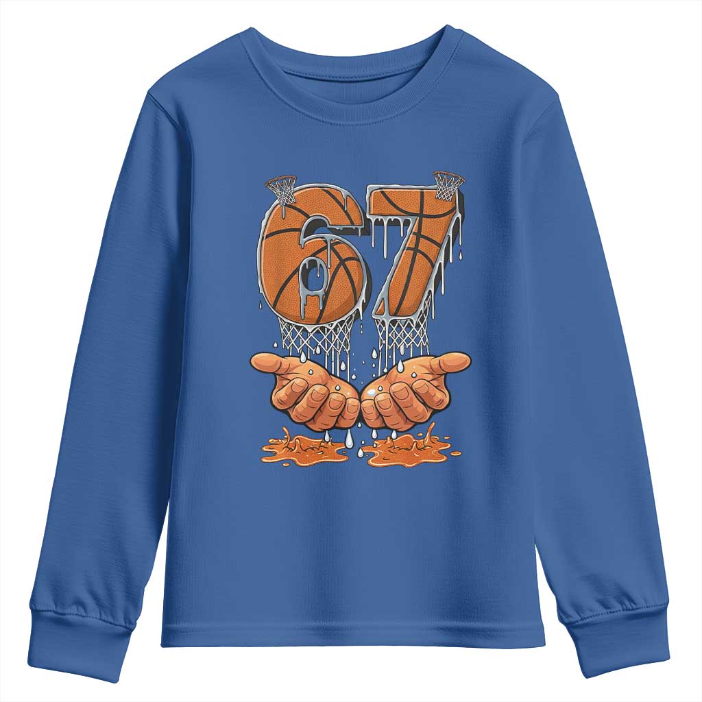 Basketball 67 Six Seven Funny Gen Alpha Meme Drip Youth Sweatshirt