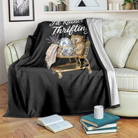 I Would Rather Be Thrifting Throw Blanket Funny Shopping Quote Vintage Hunter