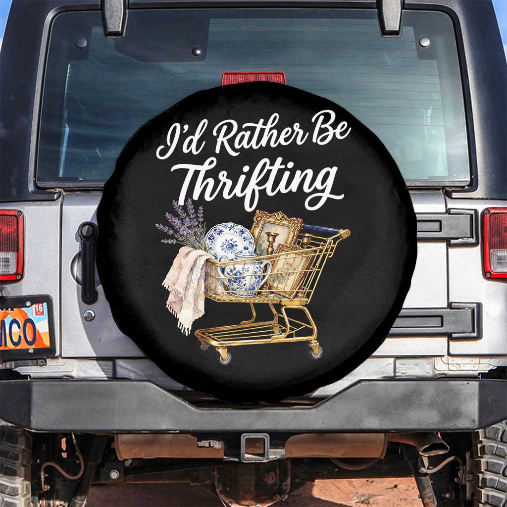 I Would Rather Be Thrifting Spare Tire Cover Funny Shopping Quote Vintage Hunter