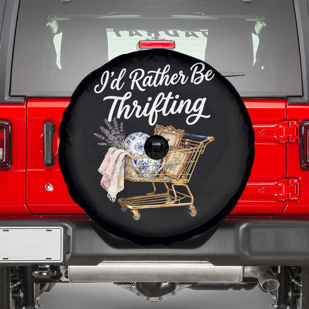 I Would Rather Be Thrifting Spare Tire Cover Funny Shopping Quote Vintage Hunter