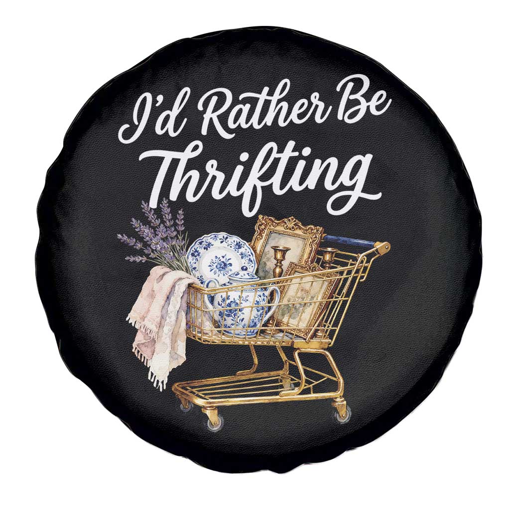I Would Rather Be Thrifting Spare Tire Cover Funny Shopping Quote Vintage Hunter
