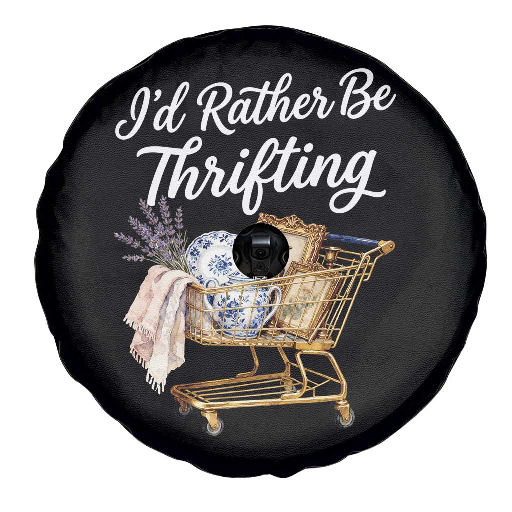 I Would Rather Be Thrifting Spare Tire Cover Funny Shopping Quote Vintage Hunter