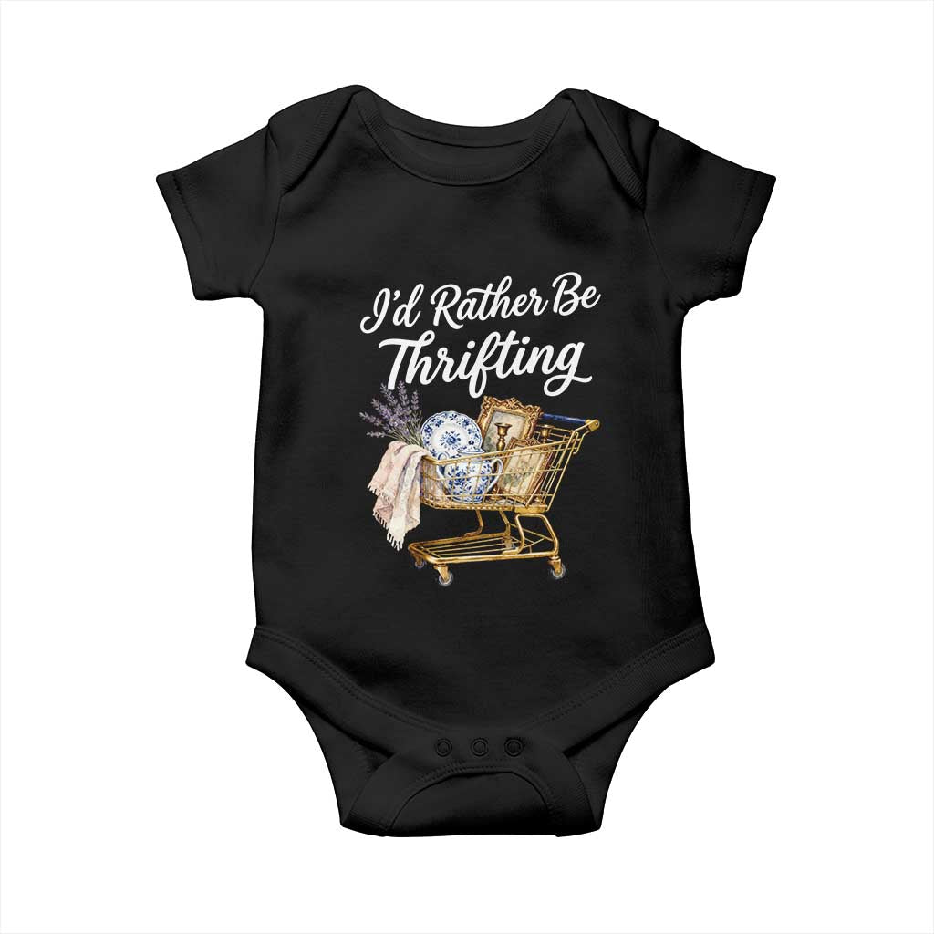 I Would Rather Be Thrifting Baby Onesie Funny Shopping Quote Vintage Hunter