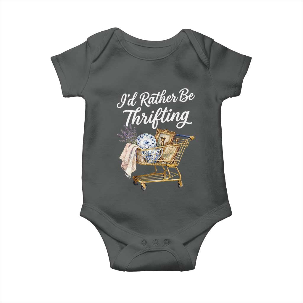 I Would Rather Be Thrifting Baby Onesie Funny Shopping Quote Vintage Hunter