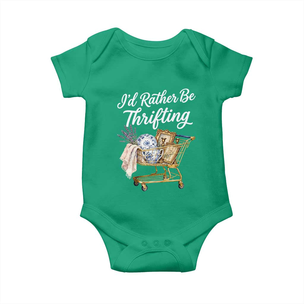 I Would Rather Be Thrifting Baby Onesie Funny Shopping Quote Vintage Hunter