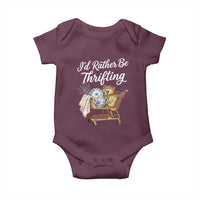 I Would Rather Be Thrifting Baby Onesie Funny Shopping Quote Vintage Hunter