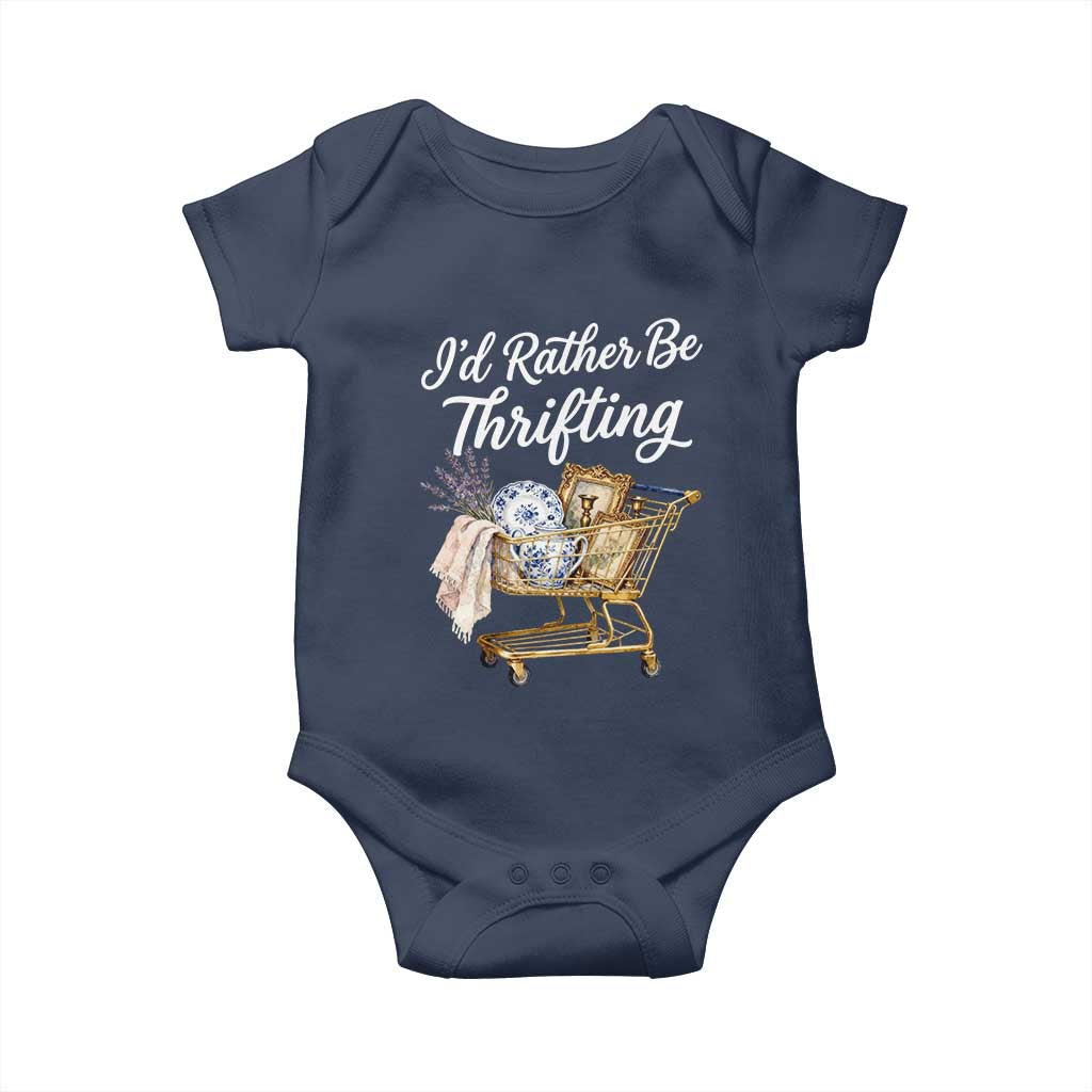I Would Rather Be Thrifting Baby Onesie Funny Shopping Quote Vintage Hunter