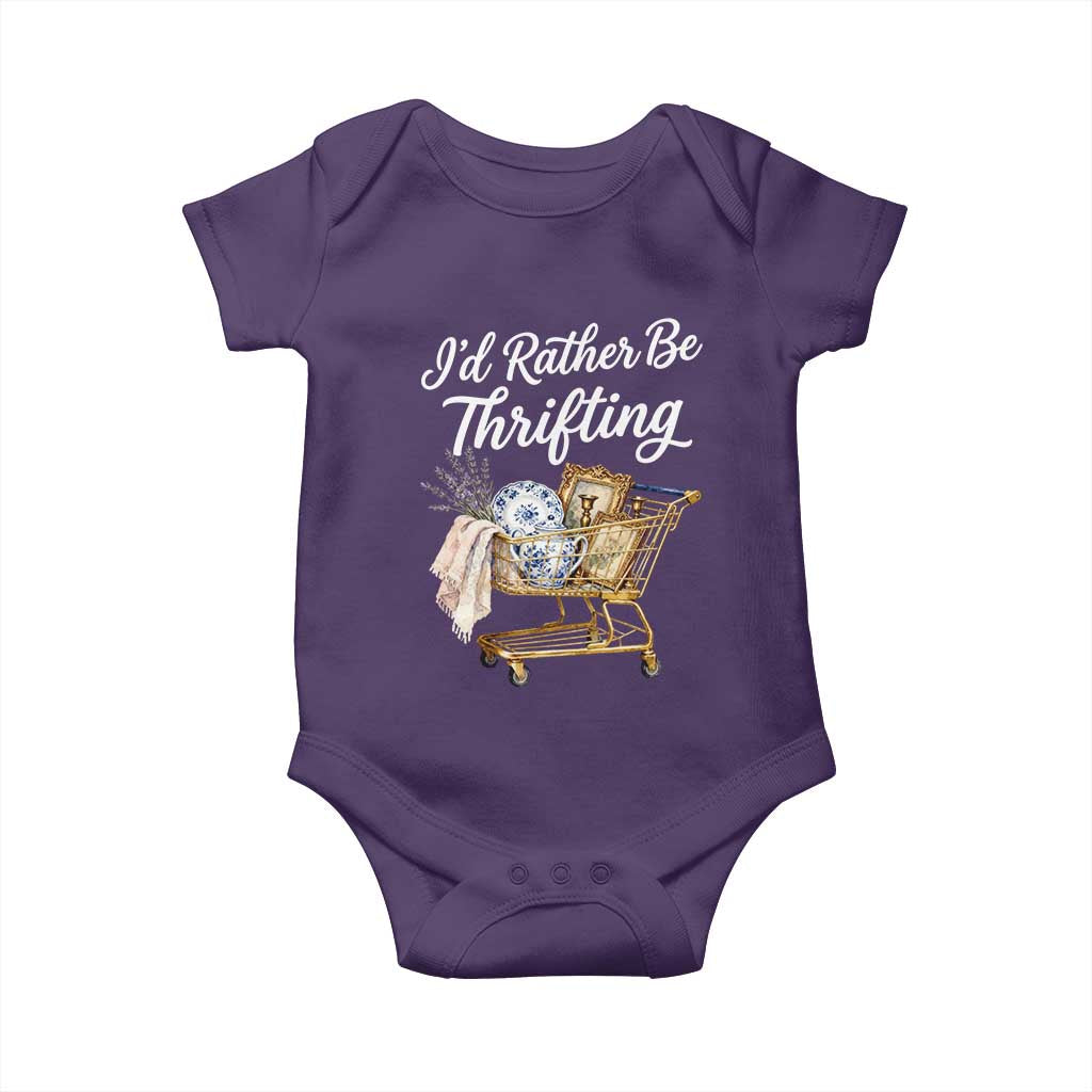 I Would Rather Be Thrifting Baby Onesie Funny Shopping Quote Vintage Hunter