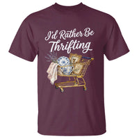 I Would Rather Be Thrifting T Shirt Funny Shopping Quote Vintage Hunter