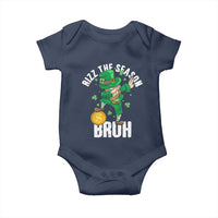 Funny St Patrick's Day Rizz The Season Bruh Baby Onesie Leprechaun Shamrock
