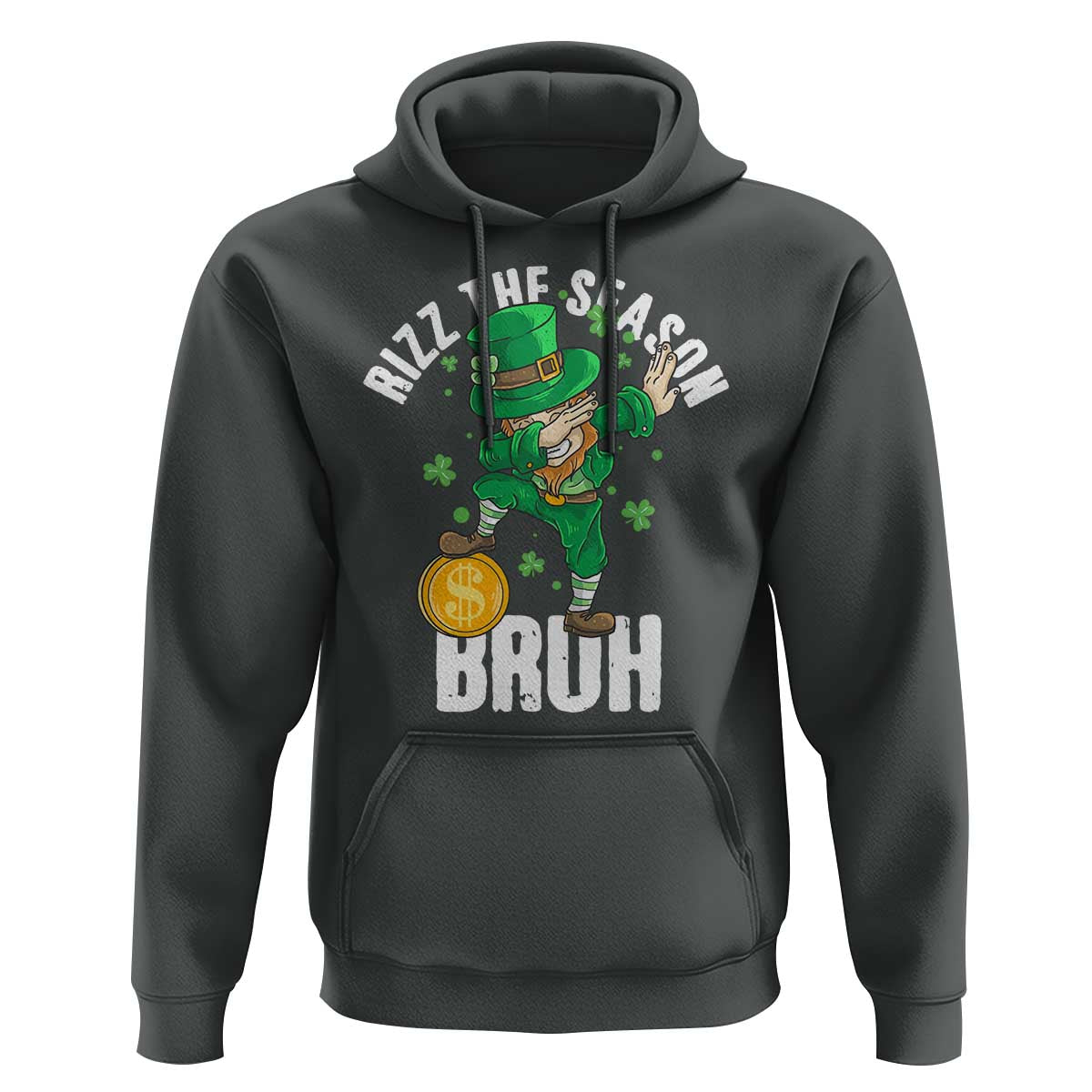 Funny St Patrick's Day Rizz The Season Bruh Hoodie Leprechaun Shamrock