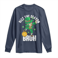Funny St Patrick's Day Rizz The Season Bruh Long Sleeve Shirt Leprechaun Shamrock