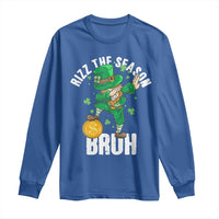 Funny St Patrick's Day Rizz The Season Bruh Long Sleeve Shirt Leprechaun Shamrock