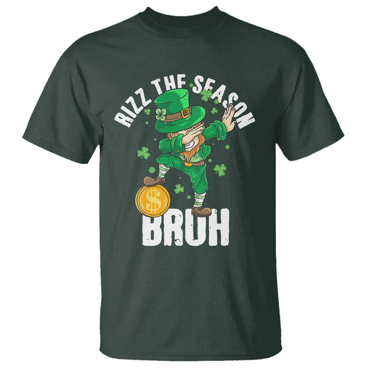 Funny St Patrick's Day Rizz The Season Bruh T Shirt Leprechaun Shamrock