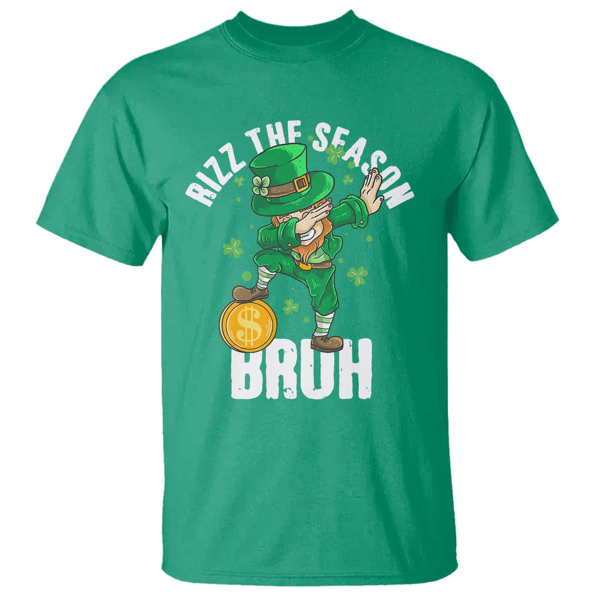 Funny St Patrick's Day Rizz The Season Bruh T Shirt Leprechaun Shamrock