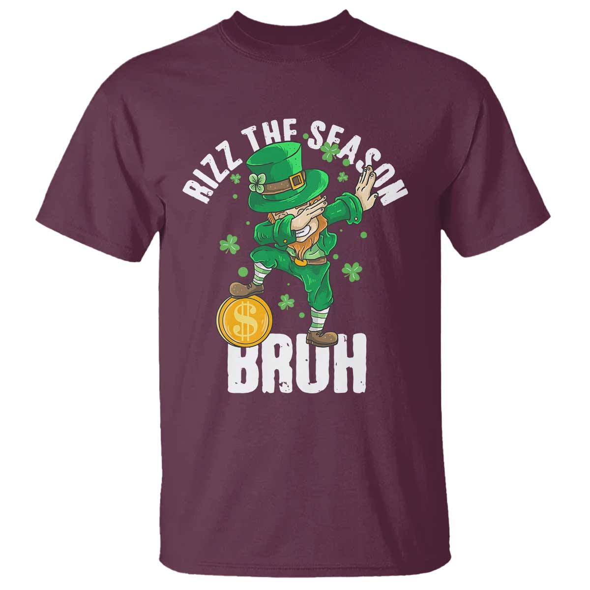 Funny St Patrick's Day Rizz The Season Bruh T Shirt Leprechaun Shamrock