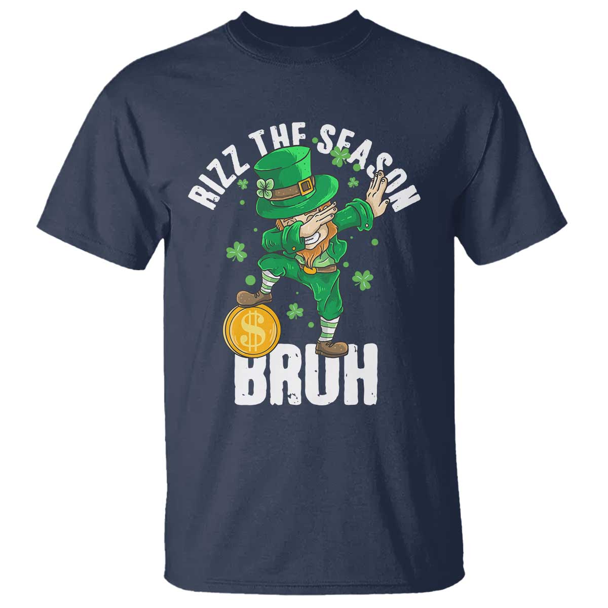 Funny St Patrick's Day Rizz The Season Bruh T Shirt Leprechaun Shamrock