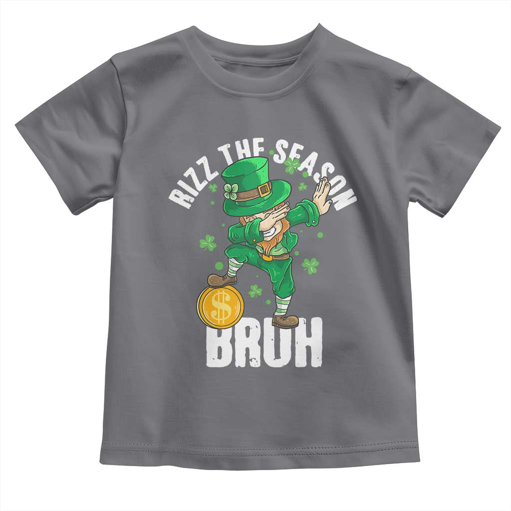 Funny St Patrick's Day Rizz The Season Bruh Toddler T Shirt Leprechaun Shamrock