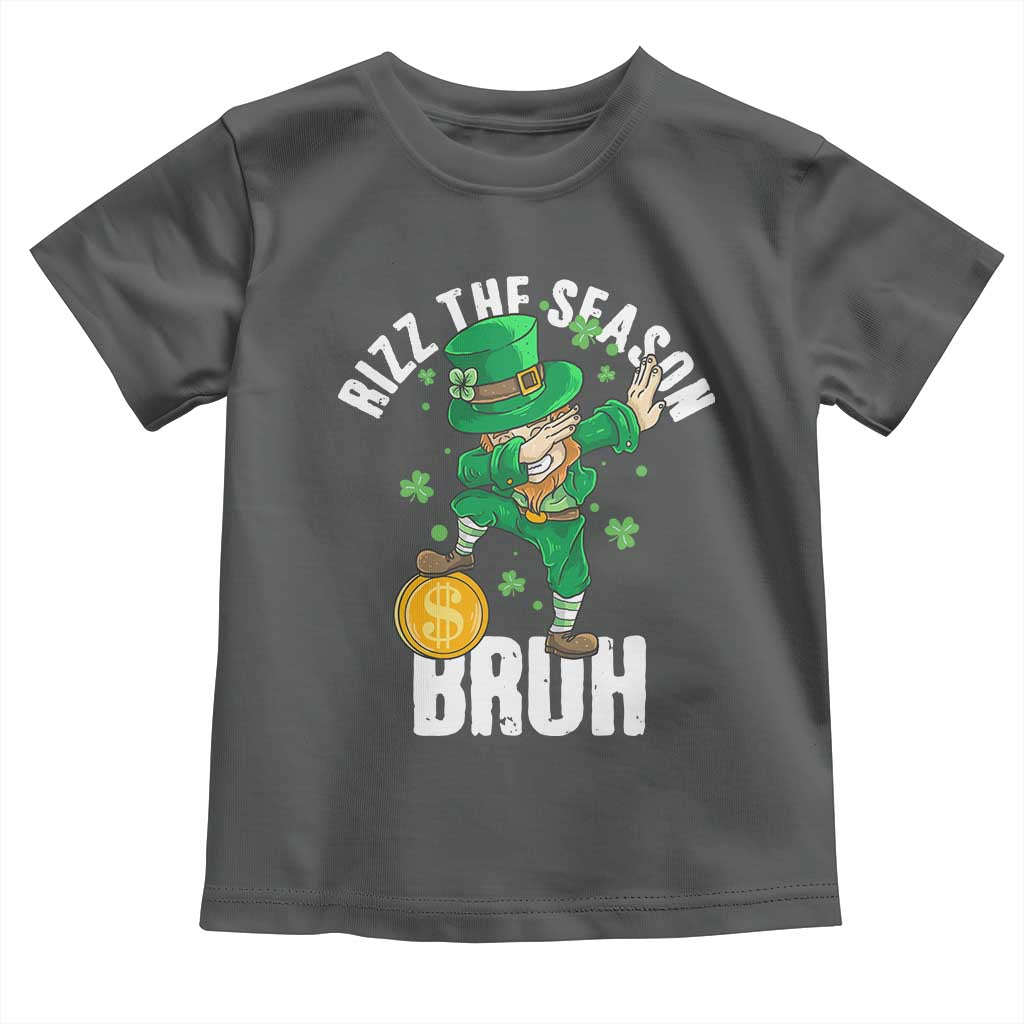 Funny St Patrick's Day Rizz The Season Bruh Toddler T Shirt Leprechaun Shamrock