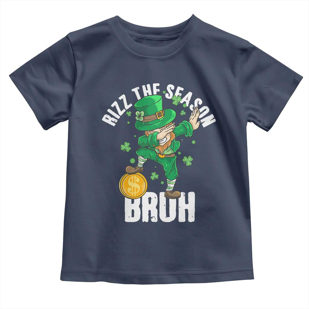 Funny St Patrick's Day Rizz The Season Bruh Toddler T Shirt Leprechaun Shamrock