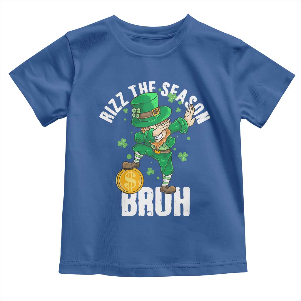 Funny St Patrick's Day Rizz The Season Bruh Toddler T Shirt Leprechaun Shamrock