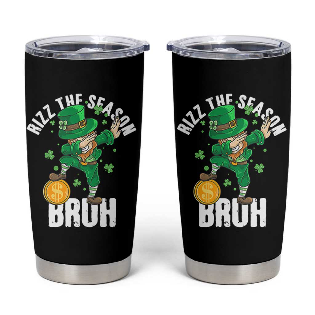 Funny St Patrick's Day Rizz The Season Bruh Tumbler Cup Leprechaun Shamrock