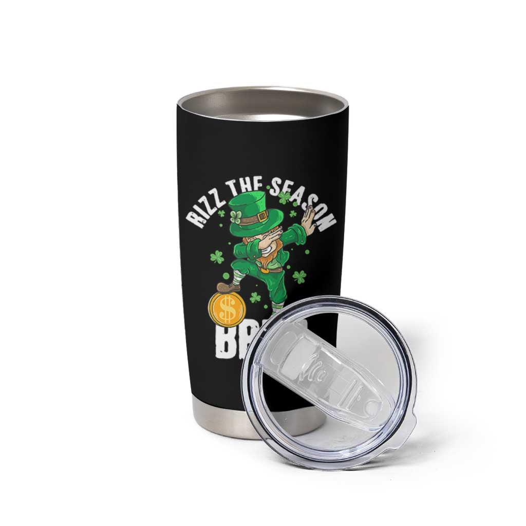 Funny St Patrick's Day Rizz The Season Bruh Tumbler Cup Leprechaun Shamrock