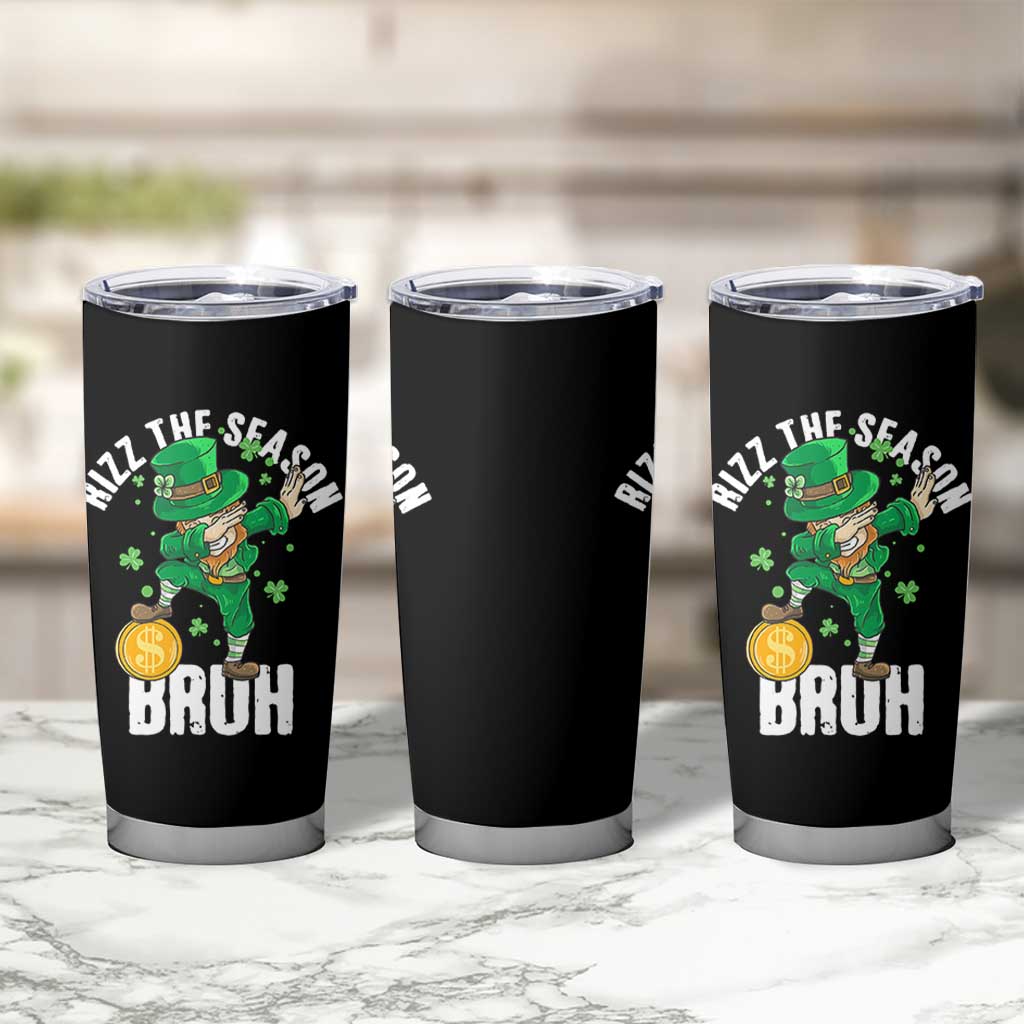 Funny St Patrick's Day Rizz The Season Bruh Tumbler Cup Leprechaun Shamrock