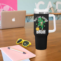 Funny St Patrick's Day Rizz The Season Bruh Tumbler With Handle Leprechaun Shamrock