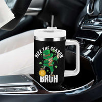 Funny St Patrick's Day Rizz The Season Bruh Tumbler With Handle Leprechaun Shamrock
