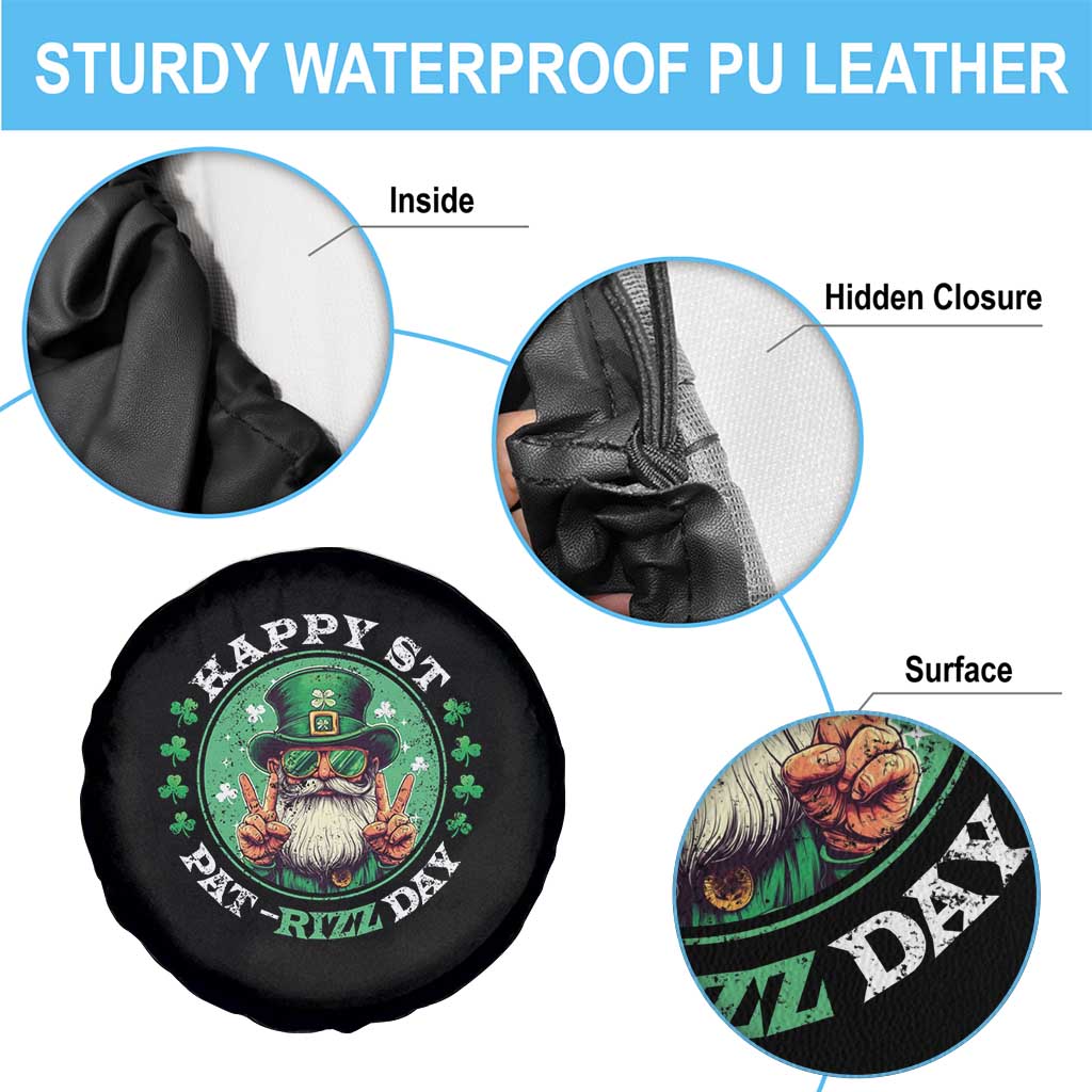 Happy St Pat Rizz Day Spare Tire Cover Leprechaun St Patrick's Day Shamrock