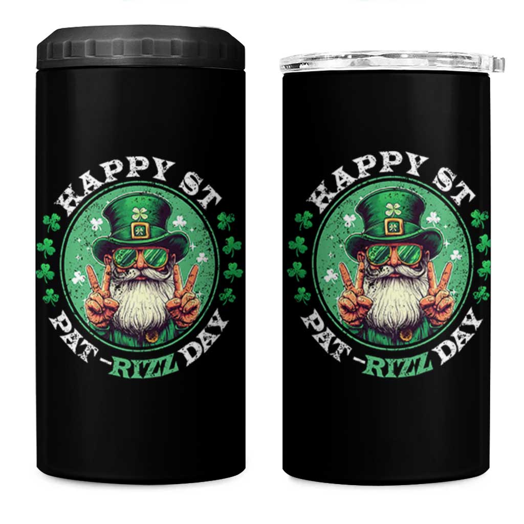 Happy St Pat Rizz Day 4 in 1 Can Cooler Tumbler Leprechaun St Patrick's Day Shamrock