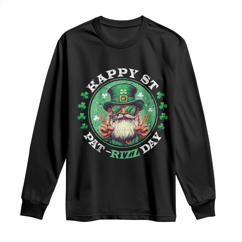 Happy St Pat Rizz Day Long Sleeve Shirt Leprechaun St Patrick's Day Shamrock
