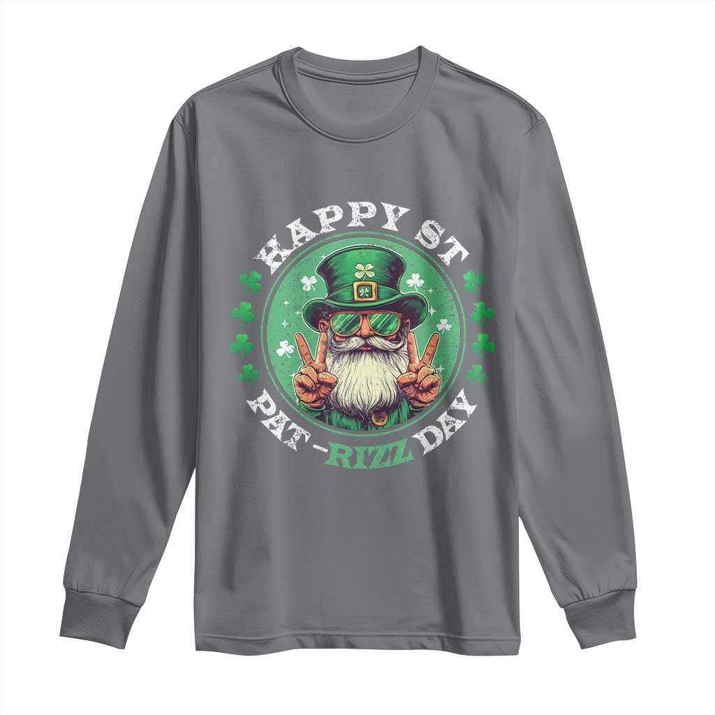 Happy St Pat Rizz Day Long Sleeve Shirt Leprechaun St Patrick's Day Shamrock