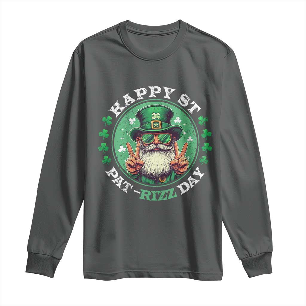 Happy St Pat Rizz Day Long Sleeve Shirt Leprechaun St Patrick's Day Shamrock