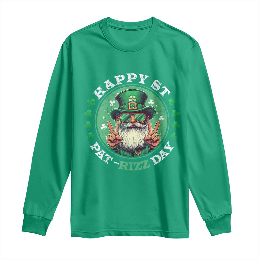 Happy St Pat Rizz Day Long Sleeve Shirt Leprechaun St Patrick's Day Shamrock
