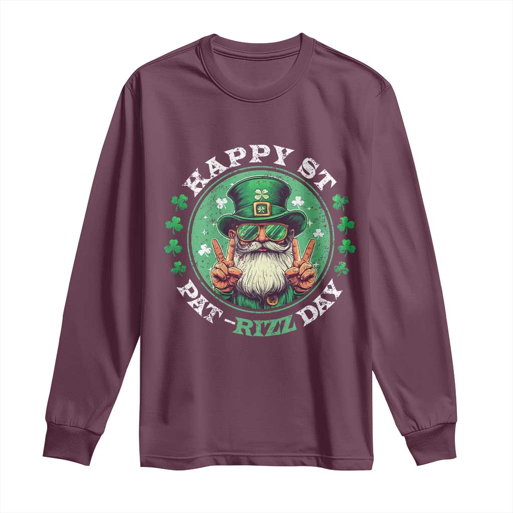 Happy St Pat Rizz Day Long Sleeve Shirt Leprechaun St Patrick's Day Shamrock