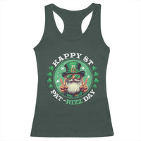 Happy St Pat Rizz Day Racerback Tank Top Leprechaun St Patrick's Day Shamrock