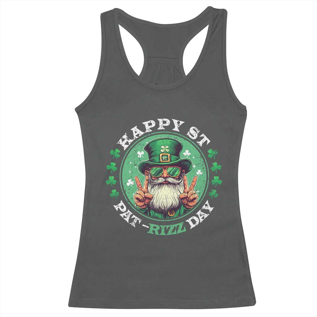 Happy St Pat Rizz Day Racerback Tank Top Leprechaun St Patrick's Day Shamrock
