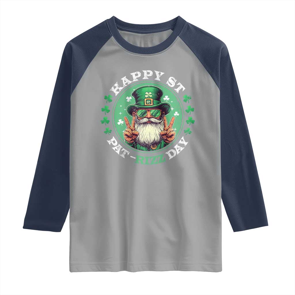 Happy St Pat Rizz Day Raglan Shirt Leprechaun St Patrick's Day Shamrock