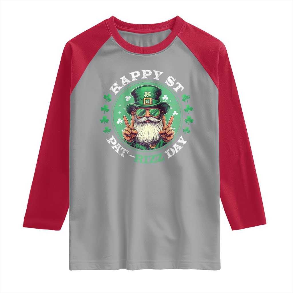 Happy St Pat Rizz Day Raglan Shirt Leprechaun St Patrick's Day Shamrock