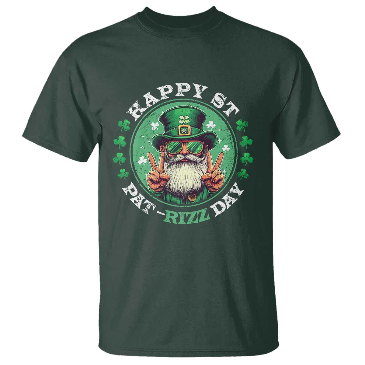 Happy St Pat Rizz Day T Shirt Leprechaun St Patrick's Day Shamrock