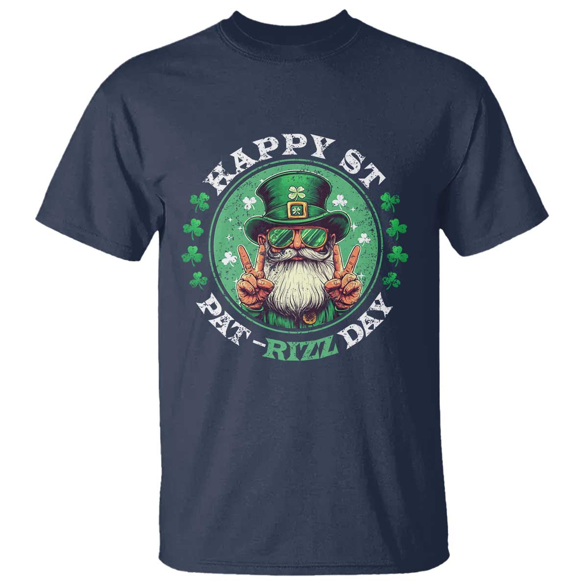 Happy St Pat Rizz Day T Shirt Leprechaun St Patrick's Day Shamrock