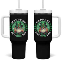 Happy St Pat Rizz Day Tumbler With Handle Leprechaun St Patrick's Day Shamrock