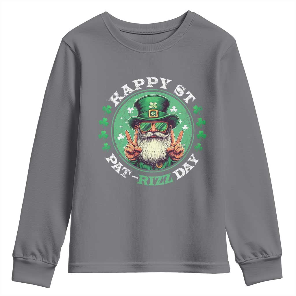 Happy St Pat Rizz Day Youth Sweatshirt Leprechaun St Patrick's Day Shamrock