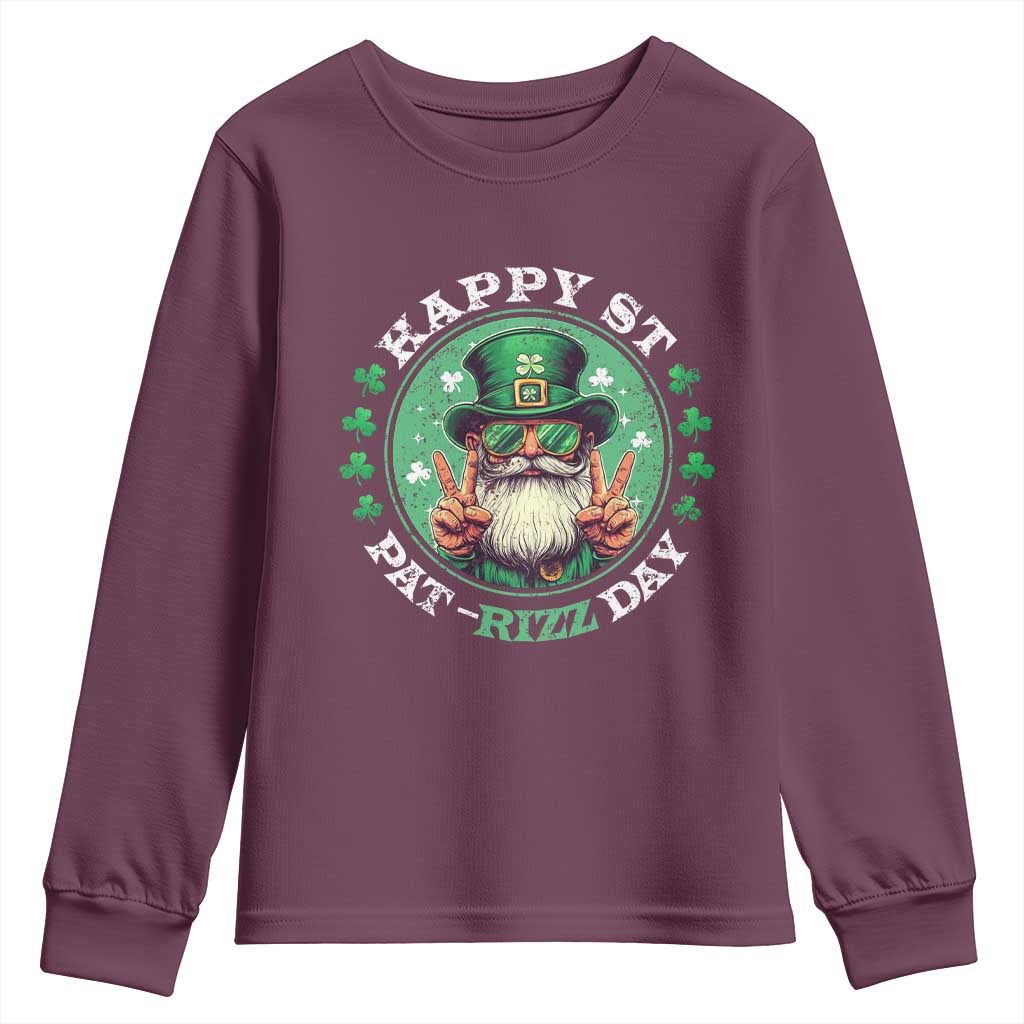Happy St Pat Rizz Day Youth Sweatshirt Leprechaun St Patrick's Day Shamrock