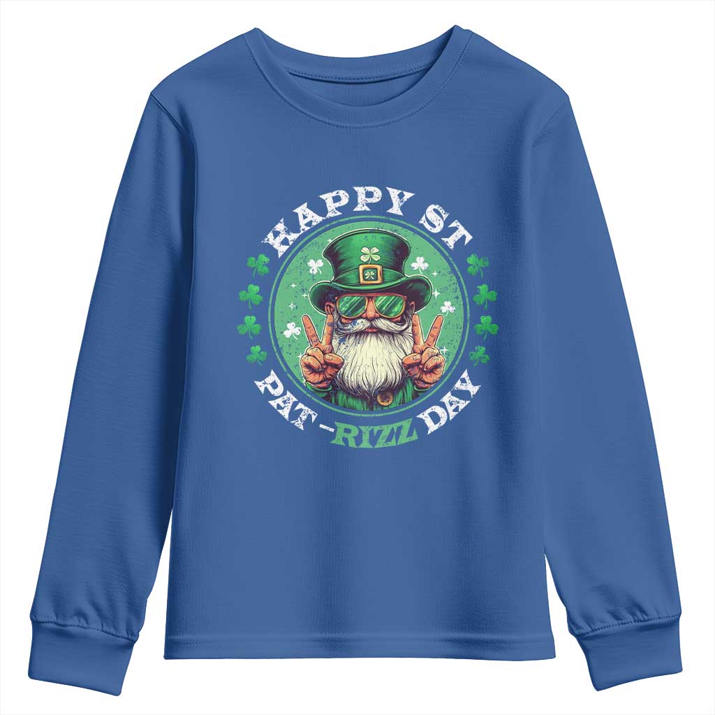 Happy St Pat Rizz Day Youth Sweatshirt Leprechaun St Patrick's Day Shamrock