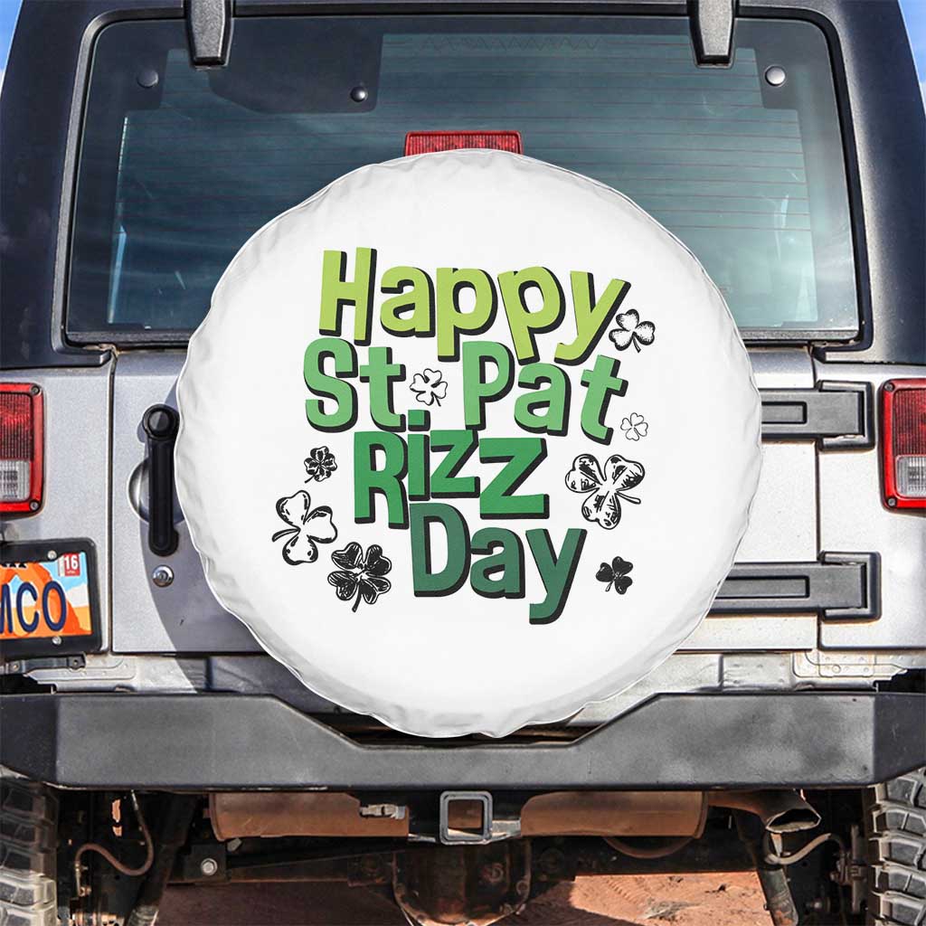 Funny Skibidi St Patrick's Day Spare Tire Cover Happy St Pat Rizz Day Shamrock