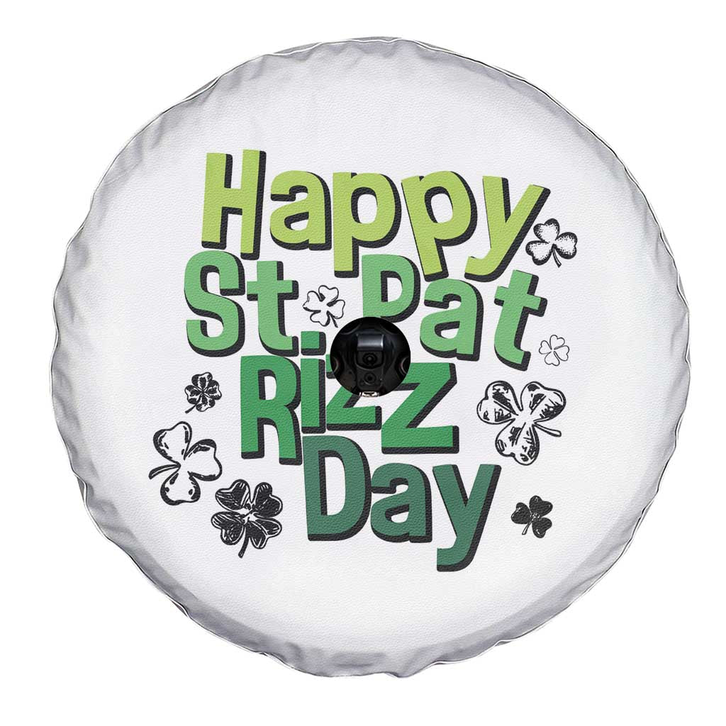 Funny Skibidi St Patrick's Day Spare Tire Cover Happy St Pat Rizz Day Shamrock